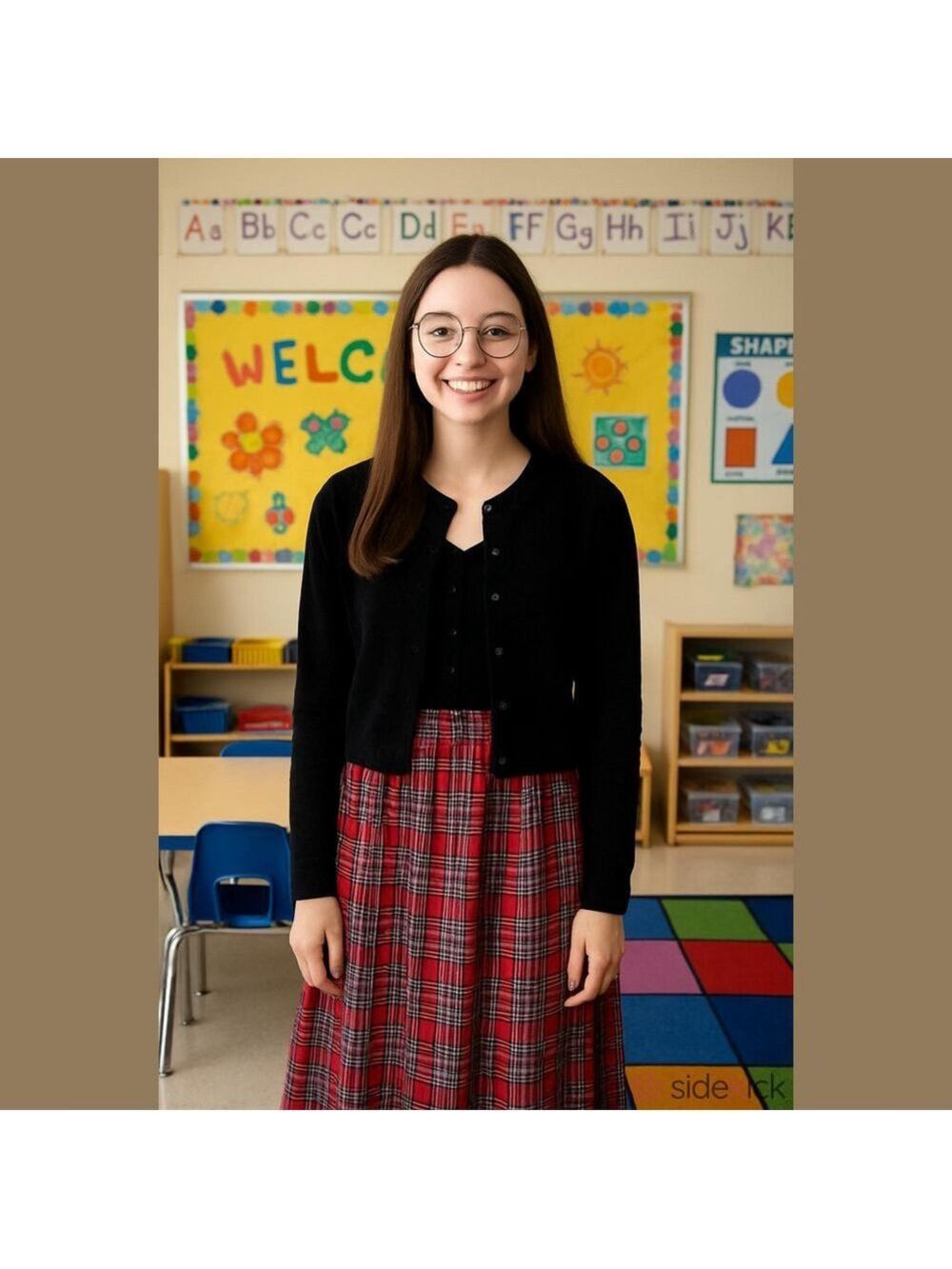 Vintage Teachercore 90s velvet and satin Plaid Dress with matching Velvet Jacket